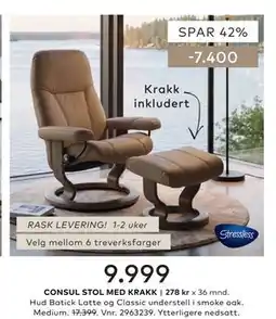 Skeidar CONSUL STOL MED KRAKK tilbud