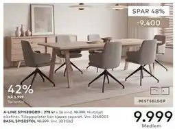 Skeidar A-LINE SPISEBORD, Medlemspris tilbud