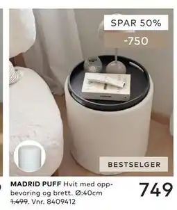 Skeidar MADRID PUFF tilbud