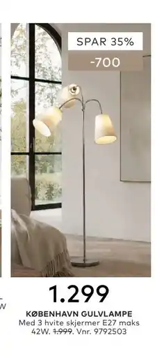 Skeidar KØBENHAVN GULVLAMPE tilbud