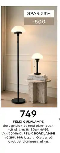 Skeidar FELIX GULVLAMPE tilbud