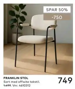 Skeidar FRANKLIN STOL tilbud