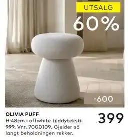 Skeidar OLIVIA PUFF tilbud