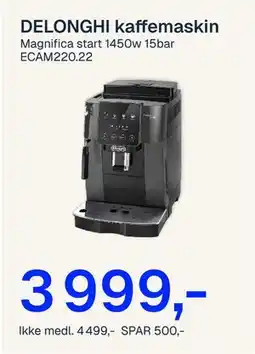Jernia DELONGHI kaffemaskin tilbud