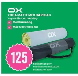 Sport Outlet YOGA MATTE MED BÆREBAG tilbud