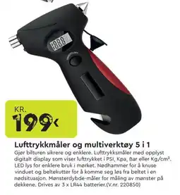 Mekk Lufttrykkkmåler og multiverktøy 5 i 1 tilbud