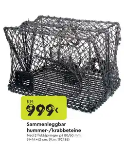 Mekk Sammenleggbart hummer-/krabbeteine tilbud