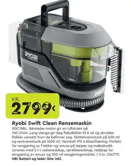 Mekk Ryobi Swift Clean Rensemaskin tilbud