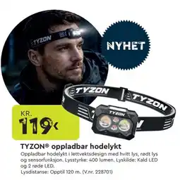 Mekk Tyzon oppladbar hodelykt tilbud