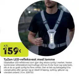 Mekk TyZon LED-refleksvest med lomme tilbud