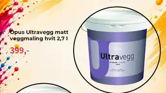 Opus Ultravegg Matt Veggmalng Hvit 2,7 l