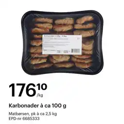 Storcash Karbonader à ca 100 g tilbud