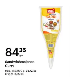 Storcash Mills Sandwichmajones Curry tilbud