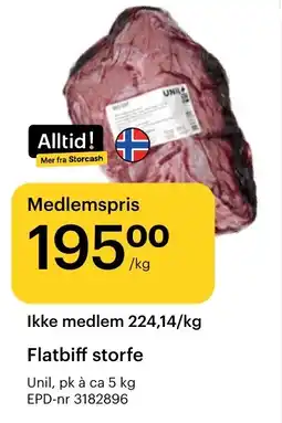 Storcash Unil flatbiff storfe tilbud