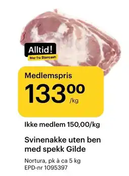 Storcash Gilde Svinenakke uten ben med spekk tilbud