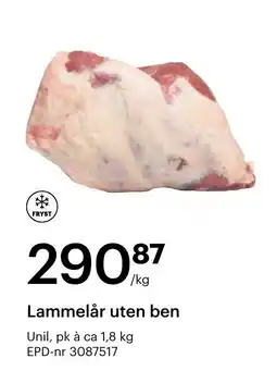 Storcash Lammelår uten ben tilbud