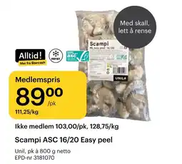 Storcash Scampi ASC 16/20 Easy peel tilbud