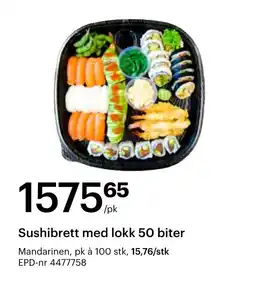 Storcash Sushibrett med lokk 50 biter tilbud