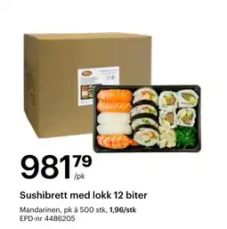Storcash Sushibrett med lokk 12 biter tilbud