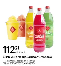 Storcash Hennig-olsen slush slurp mango/jordbær/grønt eple tilbud