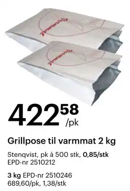 Storcash Grillpose til varmmat 2 kg tilbud