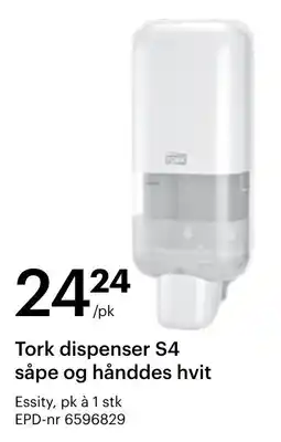 Storcash Tork dispenser S4 såpe og hånddes hvit tilbud