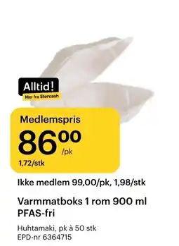 Storcash Huhtamaki varmmatboks 1 rom tilbud