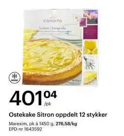 Storcash Condito Ostekake Sitron tilbud