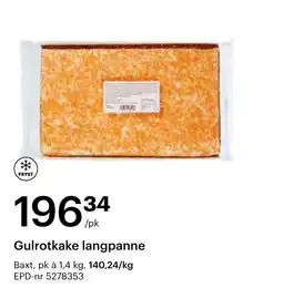 Storcash Gulrotkake langpanne tilbud