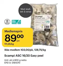 Storcash Scampi ASC 16/20 Easy peel tilbud