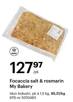 Storcash My Bakery Focaccia salt & rosmarin tilbud