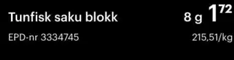 Tunfisk saku blokk