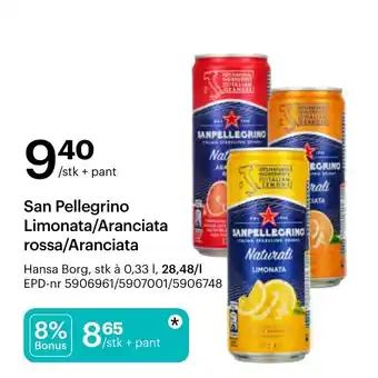 San Pellegrino Limonata/Aranciata rossa/Aranciata