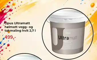 Opus ultramatt helmatt vegg- og takmaling hvit