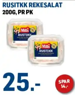 Price Lagerbutikk Mills rustikk rekesalat tilbud