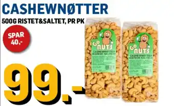 Price Lagerbutikk Go Nuts Cashewnøtter tilbud