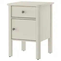 IKEA Storemolla Nattbord, lys gråbeige lasert, 50x50x72 cm tilbud