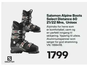 XXL Sport Salomon Alpine Boots Select Distance 60 21/22 Mns, Unisex tilbud