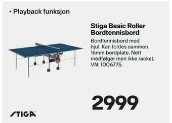 XXL Sport Stiga Basic Roller Bordtennisbord tilbud