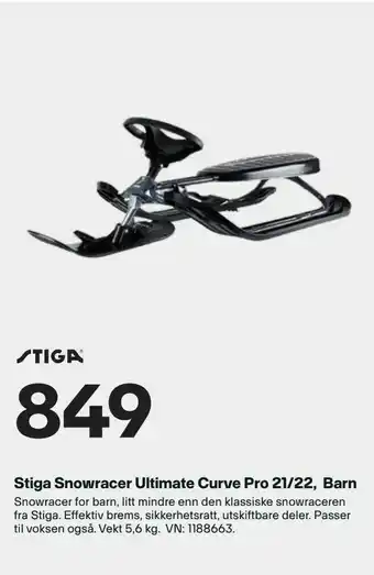 XXL Sport Stiga Snowracer Ultimate Curve Pro 21/22, Barn tilbud