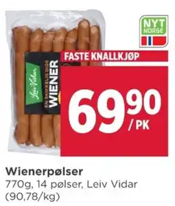 Meny Leiv Vidar Wienerpølser tilbud