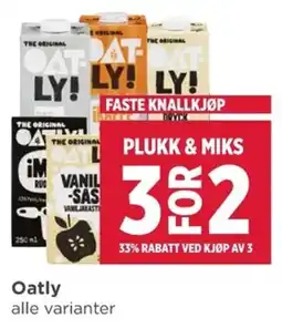 Meny Oatly alle varianter tilbud