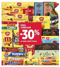 Meny Freia sjokolade tilbud