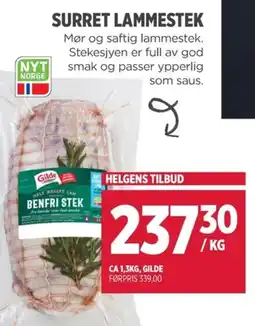 Meny Gilde Surret Lammestek tilbud