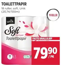 Meny Unik toalettpapir tilbud