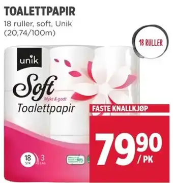 Meny Unik toalettpapir tilbud