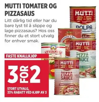 Meny Mutti Tomater Og Pizzasaus tilbud