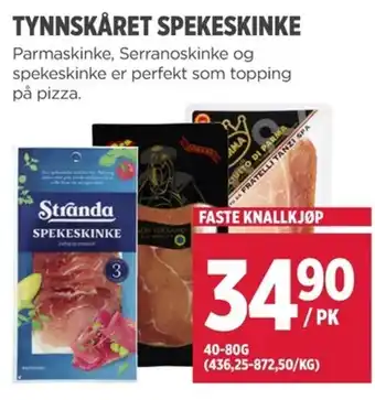 Meny Stranda Spekeskinke tilbud