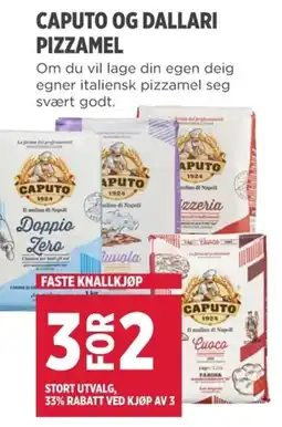 Meny Caputo og Dallari pizzamel tilbud
