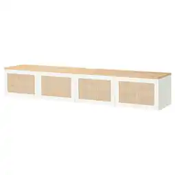 IKEA BestÅ tv-benk med dører, hvit/studsviken flettet poppel, 240x42x40 cm tilbud